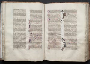 The Gotha Missal: Fol. 49v, text, c. 1375. av Master of the Boqueteaux