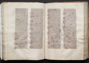 The Gotha Missal: Fol. 52v, text, c. 1375. av Master of the Boqueteaux