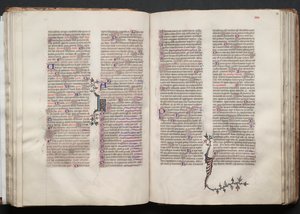 The Gotha Missal: Fol. 53v, text, c. 1375. av Master of the Boqueteaux