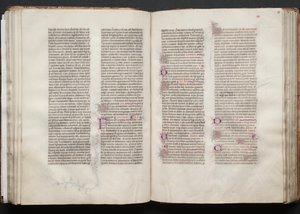 The Gotha Missal: Fol. 54v, text, c. 1375. av Master of the Boqueteaux