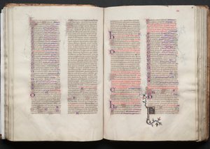 The Gotha Missal: Fol. 55v, text, c. 1375. av Master of the Boqueteaux