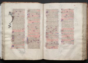 The Gotha Missal: Fol. 57r, Text, c. 1375. av Master of the Boqueteaux