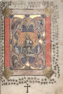 The Gotha Missal: Fol. 64r, Kristus i Majestät, ca. 1375. av Master of the Boqueteaux