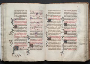 The Gotha Missal: Fol. 67v, text, ca. 1375. av Master of the Boqueteaux