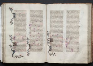 The Gotha Missal: Fol. 70v, text, ca. 1375. av Master of the Boqueteaux