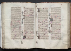 The Gotha Missal: Fol. 80r, text, ca. 1375. av Master of the Boqueteaux