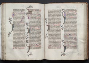 The Gotha Missal: Fol. 81v, text, c. 1375. av Master of the Boqueteaux