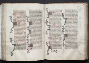 The Gotha Missal: Fol. 90v, text, ca. 1375. av Master of the Boqueteaux