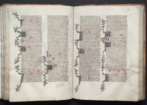 The Gotha Missal: Fol. 91v, text, c. 1375. av Master of the Boqueteaux