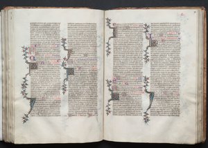 The Gotha Missal: Fol. 92v, text, c. 1375. av Master of the Boqueteaux
