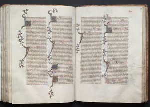 The Gotha Missal: Fol. 98v, text, c. 1375. av Master of the Boqueteaux