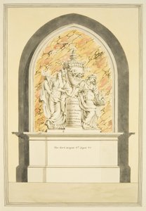 Tomb of Mrs Elizabeth Draper, död 1835, i Bristol Cathedral (akvarell på papper) av Master of the Bristol Church Monuments