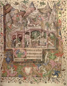 Lägg till 29433 fol.89 Vision of Hell, from a Book of Hours, c.1407 (vellum)