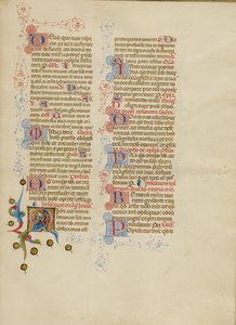 Initial M: Saint Luke av Master of the Brussels Initials