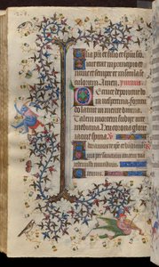 Timmar av Karl den ädle, kung av Navarra (1361-1425): fol. 134v, Text av Master of the Brussels Initials and Associates