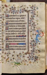 Timmar av Karl den ädle, kung av Navarra (1361-1425): fol. 41r, Text av Master of the Brussels Initials and Associates