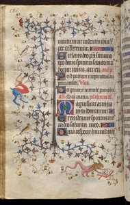Timmar av Karl den ädle, kung av Navarra (1361-1425): fol. 93v, Text av Master of the Brussels Initials and Associates