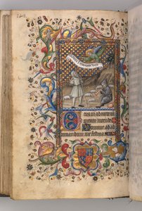 Timmar för Karl den ädle, kung av Navarra 1361-1425: Bebådelse till herdarna...verso, c1