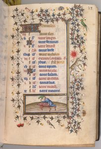 Timmar för Karl den ädle, kung av Navarra 1361-1425: fol. 12r, december, c. 1405. av Master of the Brussels Initials and Associates