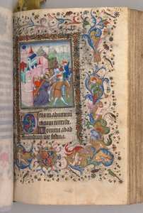 Timmar för Karl den ädle, kung av Navarra 1361-1425: fol. 170v, Kristus som bär korset, ca. 14 av Master of the Brussels Initials and Associates
