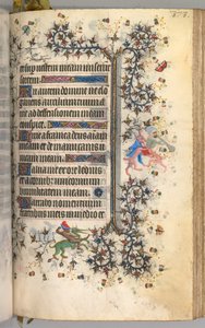 Timmar för Karl den ädle, kung av Navarra 1361-1425: fol. 182r, Text, ca. 1405. av Master of the Brussels Initials and Associates