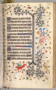 Timmar för Karl den ädle, kung av Navarra 1361-1425: fol. 187r, Text, ca. 1405. av Master of the Brussels Initials and Associates