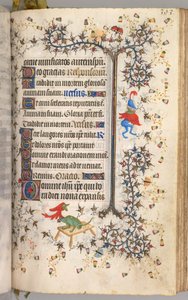 Timmar för Karl den ädle, kung av Navarra 1361-1425: fol. 191r, Text, ca. 1405. av Master of the Brussels Initials and Associates