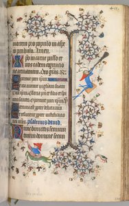 Timmar för Karl den ädle, kung av Navarra 1361-1425: fol. 200r, text, ca. 1405. av Master of the Brussels Initials and Associates
