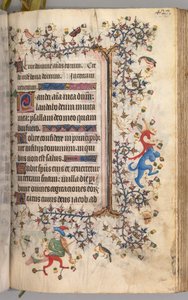 Timmar för Karl den ädle, kung av Navarra 1361-1425: fol. 208r, Text, ca. 1405. av Master of the Brussels Initials and Associates