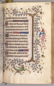 Timmar för Karl den ädle, kung av Navarra 1361-1425: fol. 215r, Text, ca. 1405. av Master of the Brussels Initials and Associates