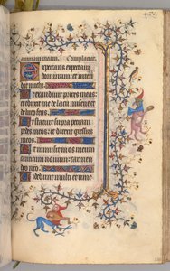 Timmar för Karl den ädle, kung av Navarra 1361-1425: fol. 230r, text, ca. 1405. av Master of the Brussels Initials and Associates
