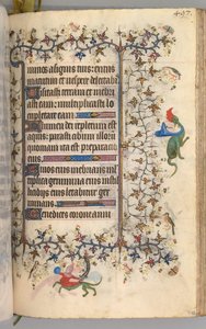 Timmar för Karl den ädle, kung av Navarra 1361-1425: fol. 243r, Text, ca. 1405. av Master of the Brussels Initials and Associates