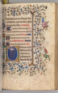 Timmar för Karl den ädle, kung av Navarra 1361-1425: fol. 260r, Helig Ande, ca. 1405. av Master of the Brussels Initials and Associates