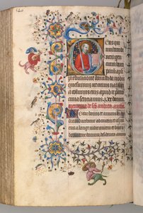 Timmar för Karl den ädle, kung av Navarra 1361-1425: fol. 264v, St. Paul, ca. 1405. av Master of the Brussels Initials and Associates