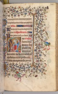 Timmar för Karl den ädle, kung av Navarra 1361-1425: fol. 265r, St Andrew, ca. 1405. av Master of the Brussels Initials and Associates