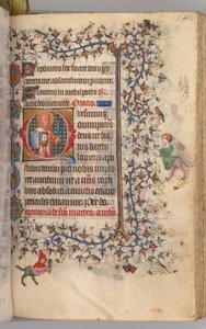 Timmar för Karl den ädle, kung av Navarra 1361-1425: fol. 267r, S:t Bartolomeus, ca. 1405. av Master of the Brussels Initials and Associates