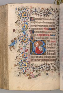 Timmar för Karl den ädle, kung av Navarra 1361-1425: fol. 267v, text, ca. 1405. av Master of the Brussels Initials and Associates