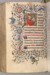 Timmar för Karl den ädle, kung av Navarra 1361-1425, fol. 275v, St. Vincent, ca. 1405. av Master of the Brussels Initials and Associates