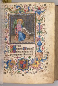 Timmar för Karl den ädle, kung av Navarra 1361-1425: fol. 27r, Markus, ca. 1405. av Master of the Brussels Initials and Associates
