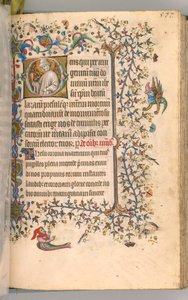 Timmar för Karl den ädle, kung av Navarra 1361-1425, fol. 283r, St Lazarus, ca. 1405. av Master of the Brussels Initials and Associates