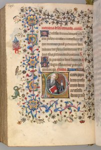 Timmar för Karl den ädle, kung av Navarra 1361-1425, fol. 292v, St Leonard, ca. 1405. av Master of the Brussels Initials and Associates