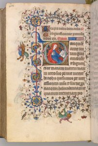 Timmar för Karl den ädle, kung av Navarra 1361-1425, fol. 295v, St. Anne, ca. 1405. av Master of the Brussels Initials and Associates
