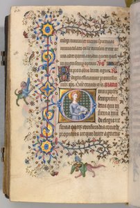 Timmar för Karl den ädle, kung av Navarra 1361-1425, fol. 299v, St. Agnes, ca. 1405. av Master of the Brussels Initials and Associates