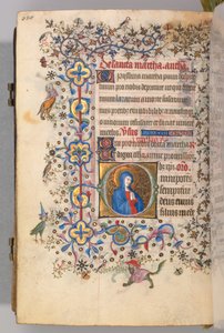 Timmar för Karl den ädle, kung av Navarra 1361-1425, fol. 304v, St. Martha, ca. 1405. av Master of the Brussels Initials and Associates