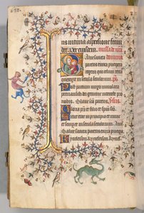 Timmar för Karl den ädle, kung av Navarra 1361-1425, fol. 313v, Jungfru och barn, ca. 1405. av Master of the Brussels Initials and Associates