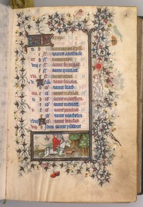 Timmar för Karl den ädle, kung av Navarra 1361-1425: fol. 5r, maj, c. 1405. av Master of the Brussels Initials and Associates
