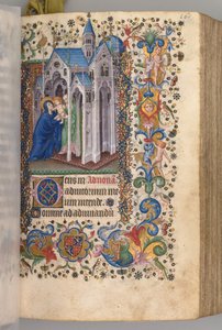Timmar för Karl den ädle, kung av Navarra 1361-1425: fol. 82vr, Presentation..., c. 1405.