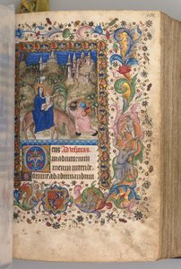 Timmar för Karl den ädle, kung av Navarra 1361-1425: fol. 88r, Flight into Egypt Vesper, ca. 1 av Master of the Brussels Initials and Associates