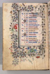 Timmar för Karl den ädle, kung av Navarra 1361-1425: fol. 8v, augusti, ca. 1405. av Master of the Brussels Initials and Associates