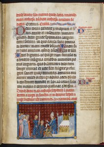 Cotton Tiberius B. VIII f.57r Kungen tar emot ringen 